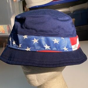 USA Stars & Stripes Men's Blue Patriotic Bucket Hat Cap size L